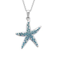 Ocean : Starfish Necklace Encrusted with Aqua Crystals - Ocean : Starfish Necklace Encrusted with Aqua Crystals Ocean Starfish, Ocean Collection, Beautiful Pendant Necklace, Starfish Pendant, Starfish Necklace, Ocean Jewelry, Irish Jewelry, Symbolic Jewelry, Silver Anklets