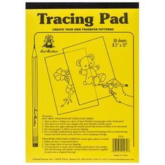 the crafty kid's drawing pad is yellow and has a teddy bear on it