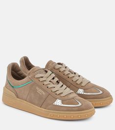 Upvillage leather sneakers in brown - Valentino Garavani | Mytheresa Wedge Sneakers Style, Givenchy Sneakers, Jimmy Choo Sneakers, Valentino Garavani Sneakers, Dolce Gabbana Sneakers, Leopard Print Sneakers, Aquazzura Shoes, Valentino Garavani Shoes, Exclusive Sneakers