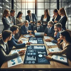 a group of business people sitting around a table