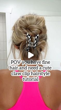 Claw Clip For Fine Hair, Pinch Clip Hairstyle, Claw Clip For Straight Hair, Claw Clip For Thinner Hair, Medium Hair Claw Clip, Hair With Clips Hairstyles, Claw Clip Shorthair, How To Store Hair Clips, Fine Hair Claw Clip Hairstyles