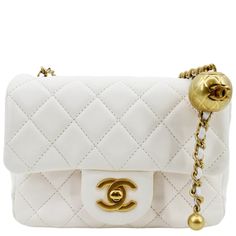 Chanel Pearl Crush Mini Square Flap Leather Bag Item Details: Designer: CHANEL Model: Mini Pearl Crush Square Flap Retail: N/A Style: Crossbody Bag Material: Leather Color: White Code: *Microchip* Made: Italy Measurements: W 6.5" x H 5" D 3" Accessories: Dust Bag. Condition Detail: Excellent - The Item is in excellent condition with minimal signs of use. Outside: Clean condition. Inside: Light dirt, light signs of use. Edges: Light scratches, signs of use. Leather: Light dirt, light signs of use Chanel Pearl Crush, Chanel Pearl, Chanel Pearls, Chanel Model, Exclusive Bag, White Bag, New Bag, Bago, Leather Crossbody Bag