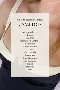 Brands to search in second-hand fashion platforms to find cute cami tops 🌸 Thrifting Tips, Vintage Brands, Clothes Hacks, Hand Fashion, Thrifted Outfits, Second Hand Shop, Kendall Jenner Style