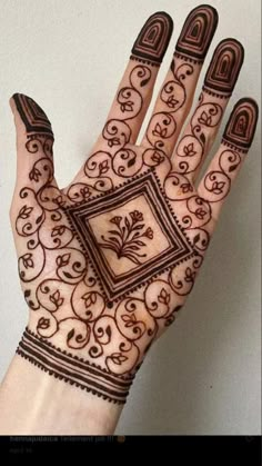 the hand is decorated with intricate designs