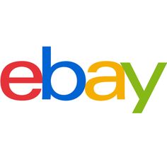 the ebay logo is shown in multicolored letters on a white background,