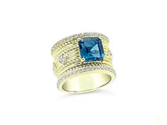 Judith Ripka 2.78ct Square London Blue Topaz And 1.71ctw Round Bella Luce Rhodium Over Sterling Ring. 0.50"L x 0.75"W. Not Sizeable. Judith Ripka, London Blue Topaz, London Blue, Sterling Ring, Blue Topaz, Topaz, London, Square, Ring