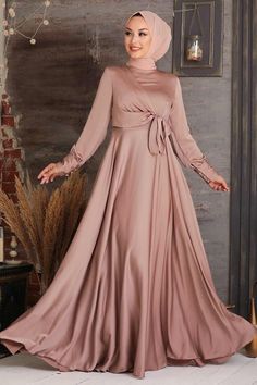 Gamis Satin, Turkey Dress, Modest Evening Dress, Whimsical Dress, Muslim Fashion Dress, Modest Wear, Silk Gown, Satin Gown, Long Gown