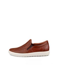 ECCO WOMEN'S SOFT 7 CASUAL SLIP-ON | Official ECCO® Shoes Casual Leather Slip-on Sneakers For Walking, Comfortable Brown Synthetic Slip-on Sneakers, Comfortable Low-top Slip-on Sneakers With Woven Sole, Casual Low-top Slip-ons With Woven Sole, Low-top Ortholite Slip-ons For Walking, Low-top Slip-ons With Ortholite Insole For Walking, Low-top Slip-ons With Removable Insole For Walking, Ortholite Insole Low-top Slip-ons For Walking, Textured Sole Slip-on Sneakers For Walking