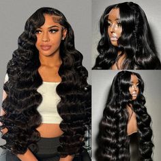 Body wave 13x4 lace frontal wig is one of the best selling 13x4 lace frontal wig in Ishow hair site. It come with big S wave pattern, very beautiful, hold pattern well. human hair wig, no shed, no tangle, with good care, it can last long time. Big HD lace part, it can melt with skin very well. If you look for a great quality wig, don't miss this. Product Details Brand: Ishow Hair Hair Material: human hair from one donor Hair Color: Natural Black Color Texture: Body Wave Length: 8-32 Inch Availab 30 Inch Body Wave Wig Styles, Waterwave Lacefront Wig Black, Body Wave Sew In, Brazilian Hair Extensions, Big Curls, Lace Frontal Wigs, Wig Color, Quality Wigs, Wave Wig