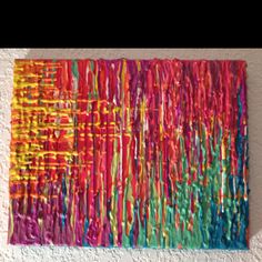 an abstract painting with multicolored lines on it