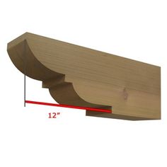 a wooden shelf with measurements for the top and bottom section, showing how to measure it