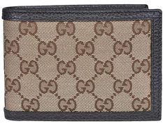 Gucci Bifold Wallet GG Monogram Beige/Ebony Bifold Wallet Men, Elegant Monogram, Men Wallet, Gg Monogram, Canvas Wallet, Brown Wallet, Gucci Monogram, Leather Bifold Wallet, Brown Canvas