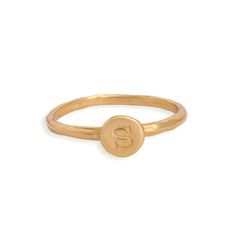 "Mix and match! Stack and spell! Say whatever you want with these stackable alphadot rings. Spell a child's name, stack your initials, or get one initial for each child or grandchild. **This listing is for one 24K gold vermeil alpha dot ring. Each ring has one letter or symbol. Symbols include a heart, cross or \"&\"** This ring looks great when paired with our stackable birthstone rings. Check out this listing!: https://www.etsy.com/listing/230748928 This ring is also available in SILVER he Adjustable Yellow Gold Initial Ring, Stackable Initial Ring, Personalized Yellow Gold Stackable Round Rings, Gold Stackable Circle Rings As Gift, Gold Stackable Rings As Gift, Gold Stackable Rings Made Of Recycled Gold, Adjustable Round Midi Rings In Recycled Gold, Adjustable Recycled Gold Midi Rings, Gift Hammered Yellow Gold Midi Rings