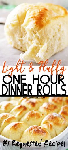 the recipe for light and fluffy one hour dinner rolls