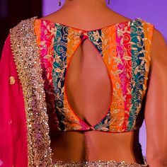 @ Aamby Valley India Bridal Fashion Week, 2013 Jyotsna Tiwari's collection 'ELOHIM' was inspired by colours, fun and festivities around the wedding http://jonastudio.com/ Sari Blouse Designs, Maggam Work Blouse Designs, Stylish Blouse Design, Indian Couture, Trendy Blouse Designs