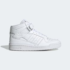 Adidas Forum Mid, Adidas Forum, Adidas Sneaker, Basketball Sneakers, Trainer Sneakers, Womens Basketball, White Trainers, Sporty Look, Adidas Online