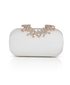 in stock Clutch Essentials, Butterfly Handbag, Jewel Badgley Mischka, Starburst Pattern, White Clutch, Handbag Stores, Barrel Bag, Satin Material, Badgley Mischka