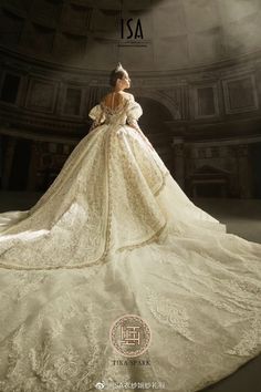 a woman in a wedding dress is posing for a magazine advertisment on the cover