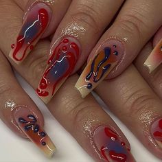 How To Have Style, Nails Summer Nails, Grunge Nails, Nail Idea, Nails Almond, Nails Summer, Nails Gel, Fire Nails, Funky Nails