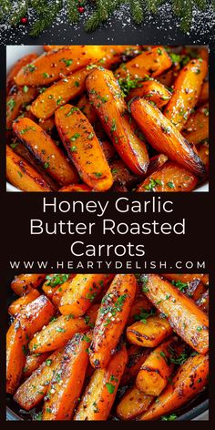 honey garlic butter roasted carrots with herbs