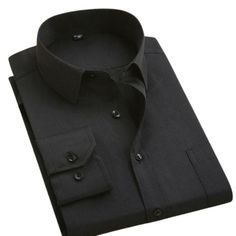 QISHA Men's Business Formal or Business Casual Long Sleeves Solid Color Dress Shirt - Divine Inspiration Styles Solid Color Collared Dress Shirt For Office, Solid Collared Dress Shirt For Office, Semi-formal Slim Fit Dress Shirt With Casual Collar, Elegant Solid Color Dress Shirt For Office, Elegant Solid Dress Shirt For Office, Solid Slim Fit Shirt For Business, Solid Slim Fit Business Shirt, Fitted Business Shirt With Pockets, Formal Summer Shirt With Pockets