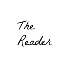 the reader written in black ink on a white background