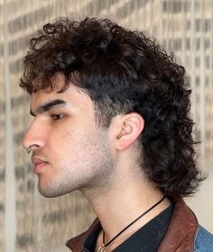 Mullet Perm Hairstyles Men, Loose Perm Mullet, Permed Mullet Men, Wolf Mullet Cut, Wolf Mullet Haircut, Mullet Shaved Sides, Mullet Perm, Permed Mullet, Perm Mullet