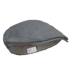 a gray hat with a tag on it