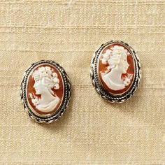 Cameo Earrings - Graceful Silhouette | NOVICA Silhouette Jewelry, Vintage Jewelry Repurposed, Cameo Earrings, Cameo Jewelry, Blue Topaz Earrings, Cameo Brooch, Button Earrings, Hair Combs, Sterling Silver Cuff Bracelet