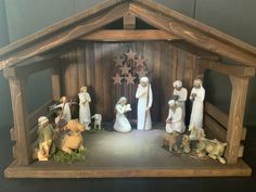 a nativity scene with baby jesus in the manger