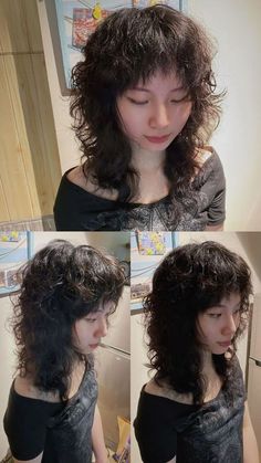 Curly Octopus Haircut, Hairstyles For Medium Length Layered Hair, Korean Shaggy Haircut, 180 Haircut, Curly Jellyfish Haircut, 3a Haircut, Jellyfish Haircut Curly, Mullet Curly Hair, Fashion Mullet