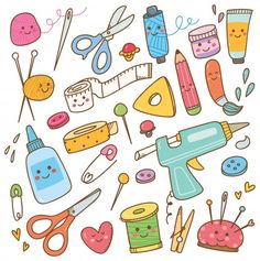 an image of various crafting items arranged in the shape of a circle