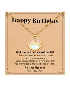 PRICES MAY VARY. 【Christian Birthday Gifts】-- Mustard Seed represents faith. Give her this inspiring birthday gift to remind her to keep her faith and trust in God when things get tough. "God is within her, she will not fall." 【Mustard Seed Necklace】-- The necklace is made of stainless steel, silver or gold plated. Lead-free, nickel-free, No rust, no fading, and hypoallergenic for sensitive skin. 【Adjustable Size】-- 18"+2" extendable rolo chain with lobster-claw clasp. The chain is exquisite, bo Birthday Gift Necklace With Hallmark, Inspirational Gold Jewelry For Birthdays, Inspirational Necklaces For Birthday And Valentine's Day, Inspirational Necklace For Birthday Gift, Inspirational Gold Necklace For Birthday, Inspirational Gold Necklaces For Birthday, Inspirational Birthday Necklace Gift, Meaningful Necklace For Birthday Gift, Meaningful Birthday Gift Necklaces