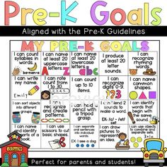 the pre k goal game with words and pictures for students to practice their spelling skills