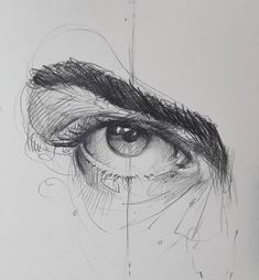 a drawing of an eye with lines on the outside of its iris's eyes