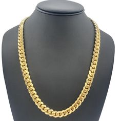 Experience the unmatched luxury and sophistication of our 14K Gold- Solid Miami Cuban Chain in stunning Yellow Gold. This bold statement piece exudes confidence and elevates any outfit, making it a must-have for anyone who values quality and style. Don't miss out on the opportunity to own this exquisite piece of jewelry. Upgrade your wardrobe today with our 14K Gold Solid Miami Cuban Chain in Yellow Gold. Choose Your Style: Pick your metal purity (10K or 14K), length, and width to create a chain Luxury Gold Plated Yellow Gold Cuban Link Necklace, Luxury Yellow Gold Curb Chain Necklace, Gold-plated Yellow Gold Cuban Link Necklace, Luxury Gold Chain Necklace With Cuban Link, Luxury Yellow Gold Cuban Link Necklace Tarnish Resistant, Luxury Gold Cuban Link Chain Necklace, Luxury Gold Necklace With Figaro Chain, Yellow Gold Plated Necklace With Gold Chain, Yellow Gold-plated Necklace With Gold Chain