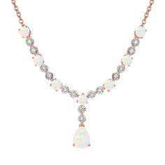 Add timeless elegance to your jewelry collection with this 14k Rose Gold Over Silver Lab-Created Opal Necklace. Add timeless elegance to your jewelry collection with this 14k Rose Gold Over Silver Lab-Created Opal Necklace. FEATURES Drop length: 0.65'' Chain length: 14 in. Chain type: cable Clasp: lobster-claw Nickel free Metal: sterling silver Plating: 14k rose gold flash plated Finish: polished Packaging: boxedSTONE DETAILS Stone type: lab-created opal, lab-created white sapphire Total weight: Elegant Pear-shaped Rose Gold Necklace, Rose Gold Elegant Necklace For Anniversary, Pear-shaped Rose Gold Necklace For Formal Occasions, Elegant Rose Gold Pear-shaped Necklace, Fine Jewelry Rose Gold Pear-shaped Necklace, Fine Jewelry Pear-shaped Rose Gold Necklace, Rose Gold Pear-shaped Fine Jewelry Necklace, Pear-shaped Rose Gold Jewelry For Anniversary, Rose Gold Teardrop Necklace For Anniversary