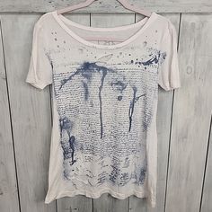 Chaser | Revolve Women's Size: Medium Color: Very Pale Pink W/Blue Font/Graphic Declaration Of Independence Purposely Distressed Short Sleeve T-Shirt Tiny Faint Stain That Should Wash Right Out Near The Right Shoulder, Pictured. Nwot Perfect For 4th Of July! Shipped Asap From Smoke-Free Home Approximate Flat-Lay Measurements- Length: 26 In Armpit To Armpit: 18.5 In Sleeve: 8 In Blue Font, Wardrobe Pieces, Font Graphic, Declaration Of Independence, Distressed Shorts, Fancy Dresses, Pale Pink, Flat Lay, 4th Of July