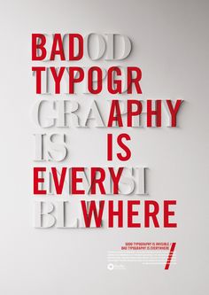 an advertisement with the words bad typograph is everywhere