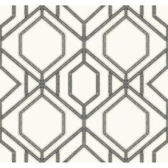 a white and grey wallpaper pattern with hexagonal shapes