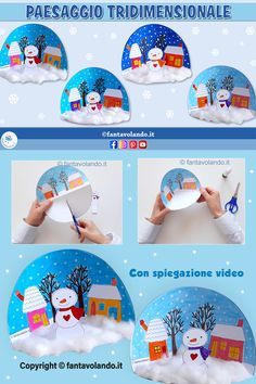 the instructions for how to make a paper plate snowman