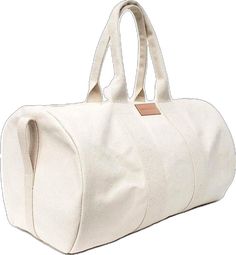 Large Capacity Cotton Rectangular Duffle Bag, Large Capacity Cotton Duffle Bag, Sporty Cotton Canvas Travel Bag, Functional Rectangular Cotton Duffle Bag, Sporty Cotton Bags For Daily Use, Cotton Duffle Bag With Leather Handles For Everyday Use, Sporty White Cotton Bag, Beige Large Capacity Duck Canvas Bag, White Cotton Sporty Bag