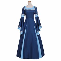 Blue Medieval Dress, Viking Halloween, Medieval Dresses, Blue Halloween, Costumes Dresses, Viking Dress