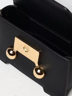 Mini Bag MARNI Woman color Black Black Mini Bag, Italian Fashion Designers, Black Mini, Italian Fashion, Woman Colour, Shoulder Bag Women, Mini Bag, Calf Leather, Color Coding