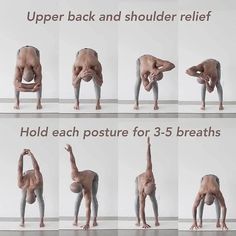 a series of photos showing different poses for the body