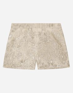 Brocade fabric shorts: Gold Fly-covered zipper and button fastening Front pockets Lined The piece in the size 6 years measures 27.7 cm in length Made in Italy Brocade Shorts, Woman Trousers, Gold Fabric, Brocade Fabric, Trousers Women, Dolce And Gabbana, Top Brands, In Italy, Trousers