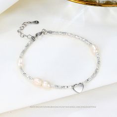 Color: Bracelet Fashion Element: Love Heart/Heart Shape Style: Advanced Sense Heart Bracelets, Color Bracelet, Pearl Heart, Bracelet Fashion, Fresh Water Pearl, Heart Bracelet, Heart Shape, Ring Necklace, Fashion Bracelets