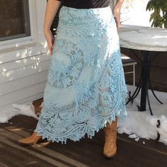 Witchy Closet, Tablecloth Sewing, Tablecloth Clothing, Doily Skirt, Lace Long Skirt, Bohemian Fairy, Lace Clothing, Lace Coat, Long Skirt Summer