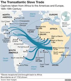 a map showing the trans atlantic slave trade