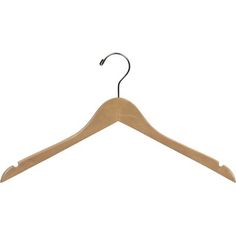 a wooden coat hanger on a white background